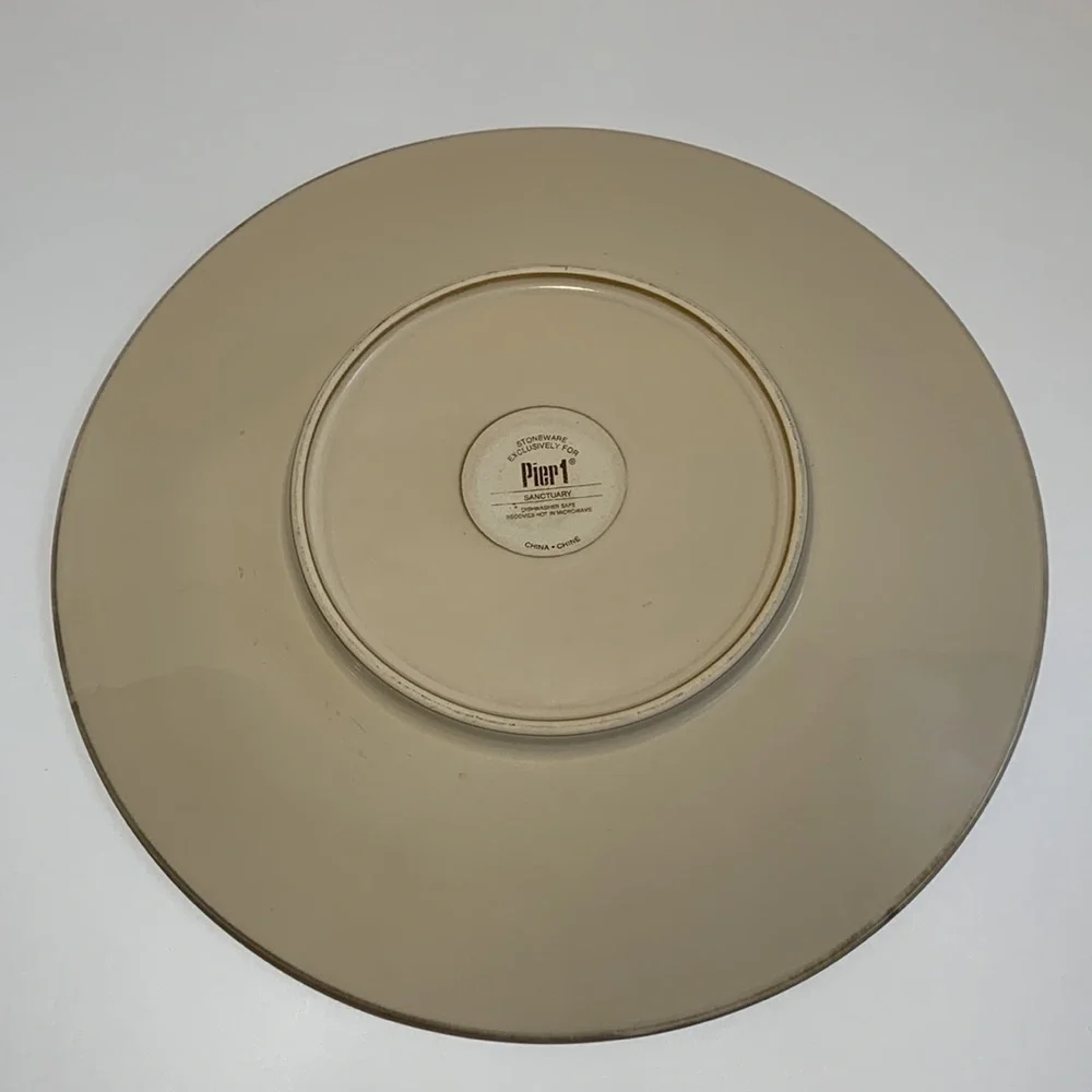 Pier 1 Imports Stoneware Dinner Plate Sanctuary Pattern 11 1/2” Star Burst One
